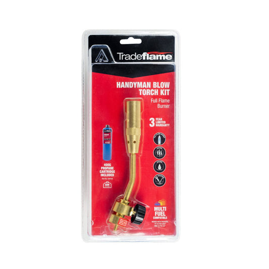 Handyman Blow Torch Kit - Cyclone Flame Burner - 400g Propane Cartridge - Multi-Fuel Compatible - 210mm x 60mm x 60mm – view 2 - Auzzistore
