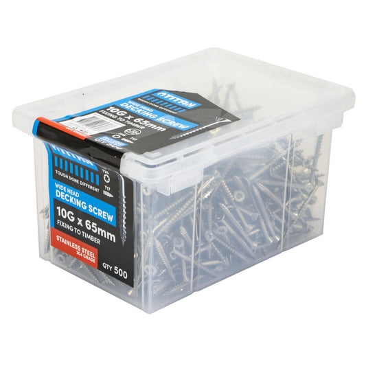 Titan Decking Screw 10g x 65mm Wide Head 304 Stainless Steel Pack of 500 - Durable & Easy Installation – view 2 - Auzzistore