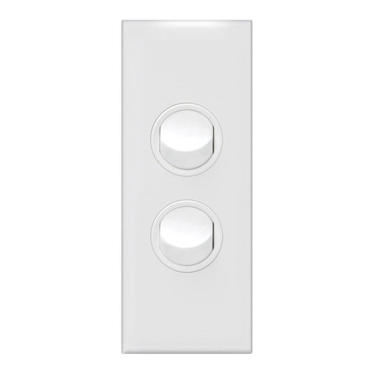 HPM Vivo Architrave Switch 2 Gang - Plastic - 10AX - Easy Installation - Auzzistore