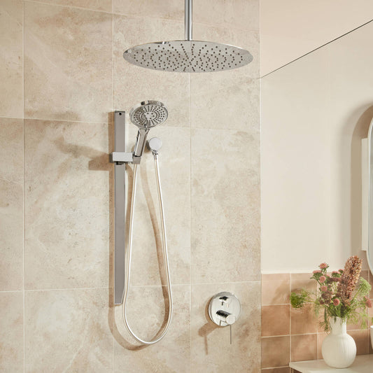 Mondella Resonance 300mm Chrome Straight Ceiling Shower Arm - Durable Stainless Steel - Easy Installation