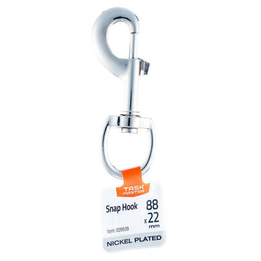 Taskmaster Nickel Plated Snap Hook - 88 x 22mm - Durable - Versatile - Auzzistore