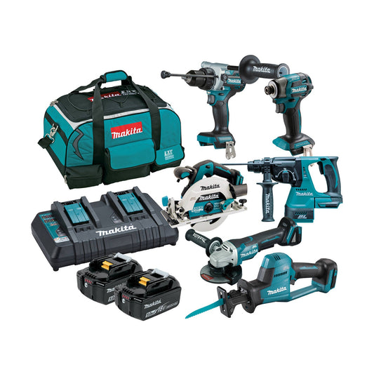 Makita 18V Brushless 6 Piece Combo Kit DLX6136TX1 - Cordless Tool Set