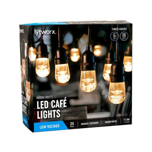 Lytworx 24 Warm White LED Café Lights - 11.5m String Lights - Auzzistore