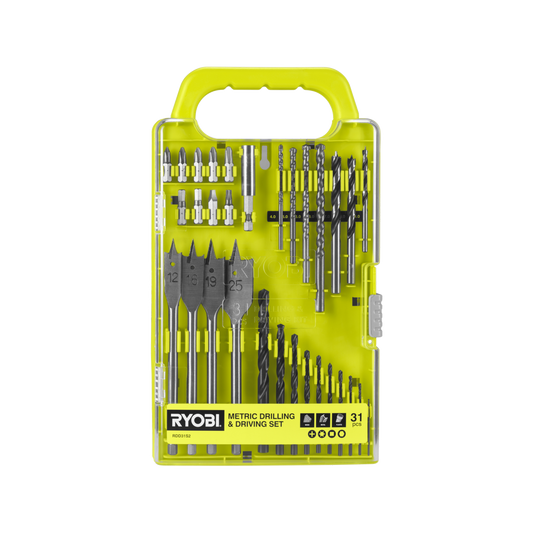 Ryobi 31 Piece Metric Drill and Drive Set RDD31S2 - 159mm x 35mm x 279mm - Versatile for Metal, Timber, Plastic, and Masonry – view 2 - Auzzistore