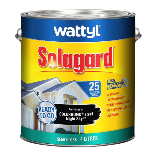 Wattyl 4L Solagard Exterior Paint - Night Sky - Semi Gloss - Total Protection Technology - Auzzistore