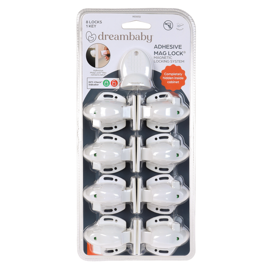 Dreambaby Child Safety Mag Lock - 8 Pack - Plastic - Adhesive