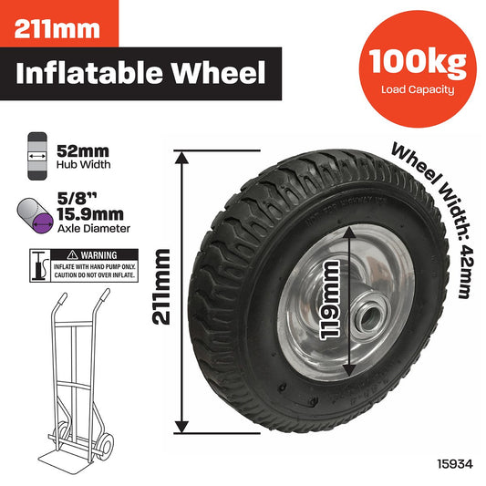 Move It Pneumatic Wheel 5/8'' Bearing 250x4 Steel Hub Durable – view 2 - Auzzistore