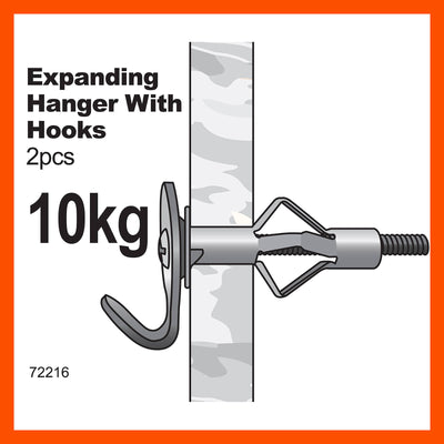 Everhang 10kg Picture Hanging Wall Hook Steel 2 Pack Secure Hold