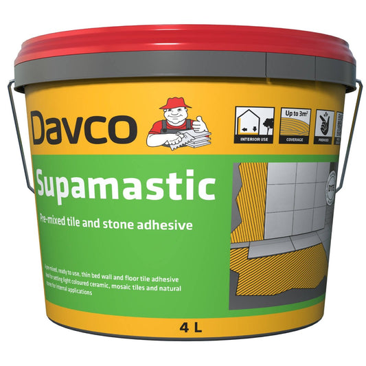 Davco Supamastic Tile Adhesive 4L - White - 210mm x 190mm x 210mm