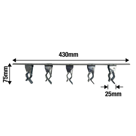 Everhang 425mm 5 Sliding Bars Broom Holder - Silver - Steel – view 2