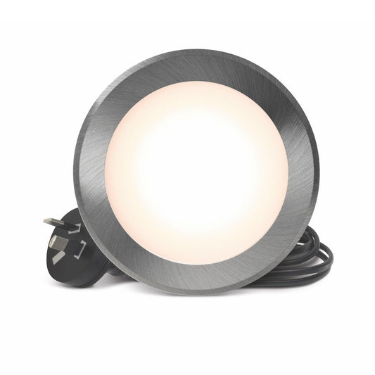 HPM 90mm 7W Polished Silver Tricolour Dimmable LED Downlight - IP44 Rated - Easy Installation