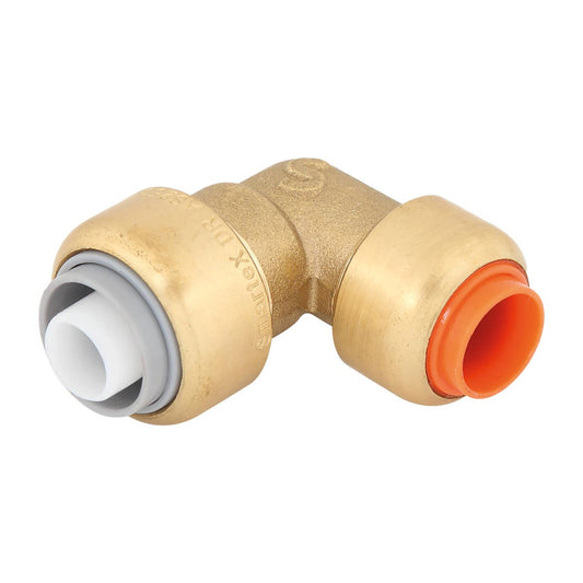 Smartex Pex Copper Conversion Elbow 16 x 15mm - Push-Fit - Lead-Free Brass - Auzzistore