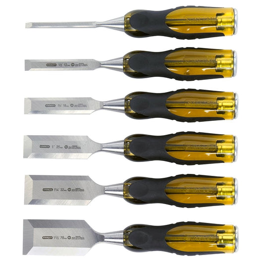 Stanley Fatmax 6 Piece Chisel Set - 310mm x 60mm x 340mm - Silver Metallic - Auzzistore