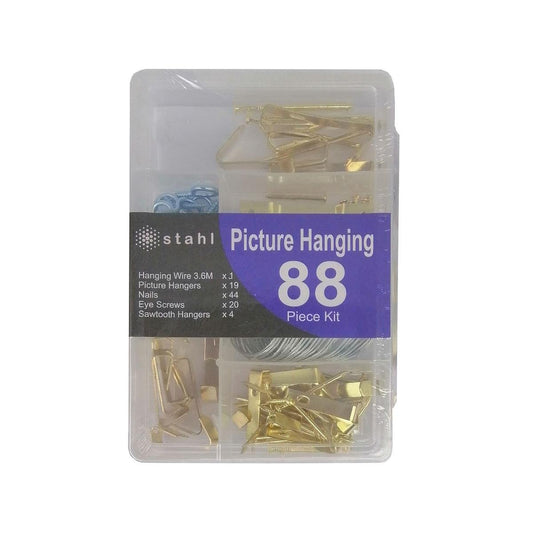 Stahl Picture Hanging Kit - Assorted Sizes - Metal - 88 Pack - Auzzistore
