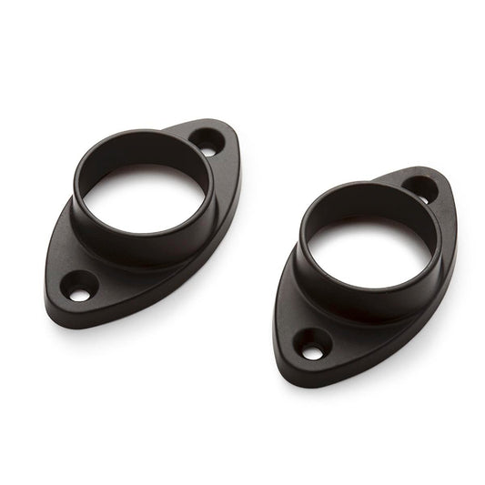 Sandleford 25mm Black Rod Fitting Oval Flange 2 Pack Steel Matte Black - Auzzistore
