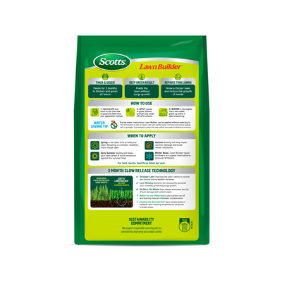 Scotts Lawn Builder Lawn Food 4kg Granular Slow-Release Deep Green