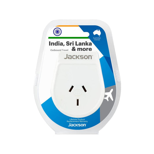 Jackson India Sri Lanka Travel Adaptor - Compact 56mm x 70mm - Lightweight