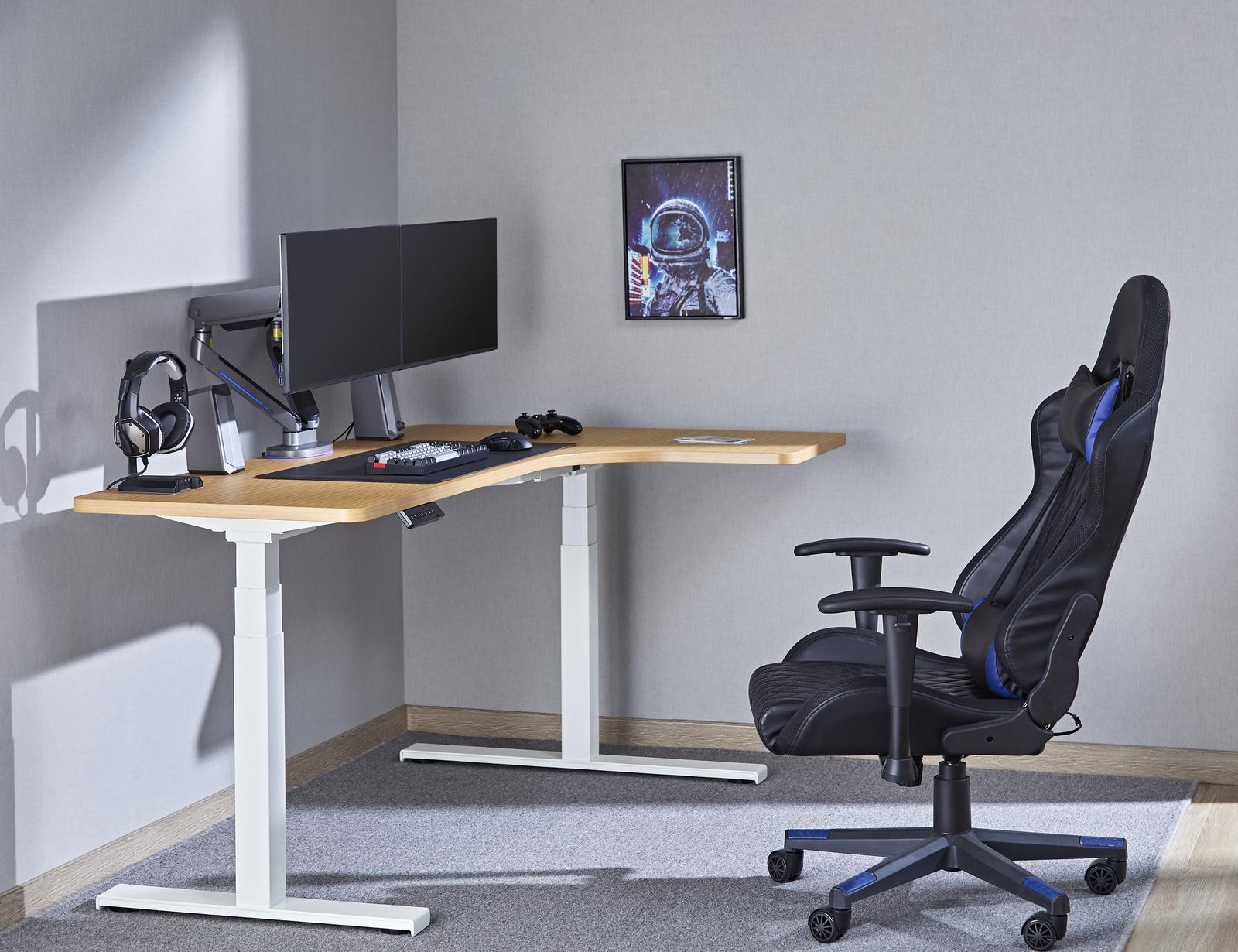 Gorilla Office 1600 x 1100 x 600mm Standing Desk (White/Oak)