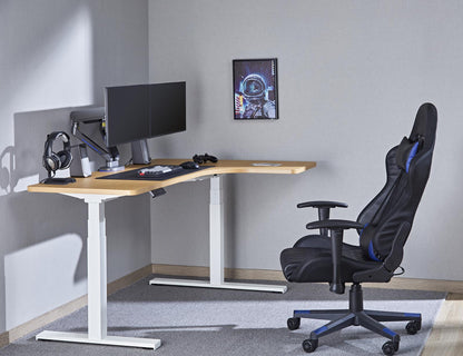 Gorilla Office 1600 x 1100 x 600mm Standing Desk (White/Oak)