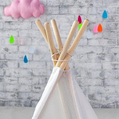 5 Poles Giant Kids Teepee Tent (Natural Canvas) | Auzzi Store