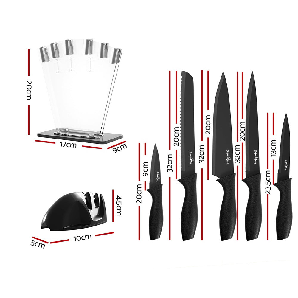 5-Star Chef 7PCS Kitchen Knife Set Stainless Steel Non-stick with Sharpener | Auzzi Store