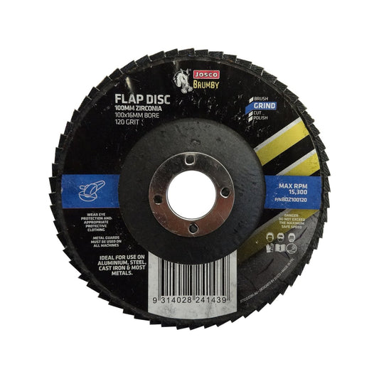Josco Abrasive Flap Disc - 100mm - Zirconia - Extra Fine 120 Grit – view 2 - Auzzistore