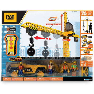 CAT Workforce Power Crane Remote Control Playset with 56 Construction Accessories