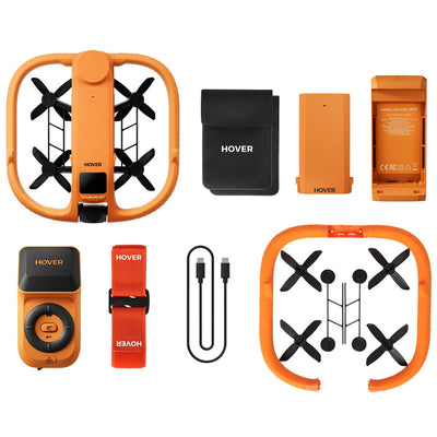 HoverAir AQUA 4K Waterproof Self Flying Drone 128GB Basic Combo Orange SP08H006