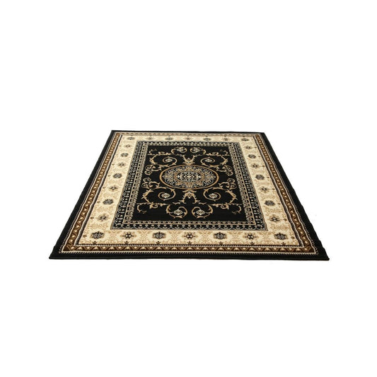 Hufflett Antalya Classic Black Rug - 118x170cm - BCF Polypropylene - Durable