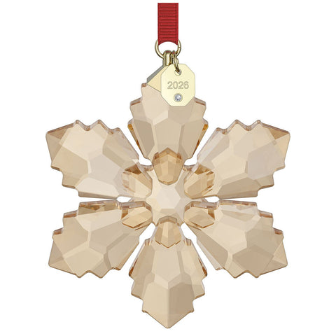 Swarovski Annual Edition 2026 Snowflake Crystal Ornament 192 Facets Golden Shadow