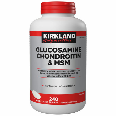Kirkland Signature Glucosamine Chondroitin and MSM 240 Tablets Joint Support