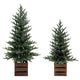 CGH Pre-Lit Pine Trees 2 Piece Set 1.2m and 0.9m with Warm White LED Twinkle Lights and Timer — image 2