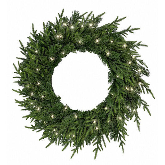 CGH Pre-Lit Norfolk Pine Holiday Wreath 762mm with 50 Warm White LED Lights — image 2