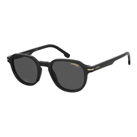 Carrera 376/S/PAT 7ZJ Men's Polarised Sunglasses, Black and Green Acetate Rectangular Frame 50mm