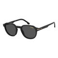 Carrera 376/S/PAT 7ZJ Men's Polarised Sunglasses, Black and Green Acetate Rectangular Frame 50mm