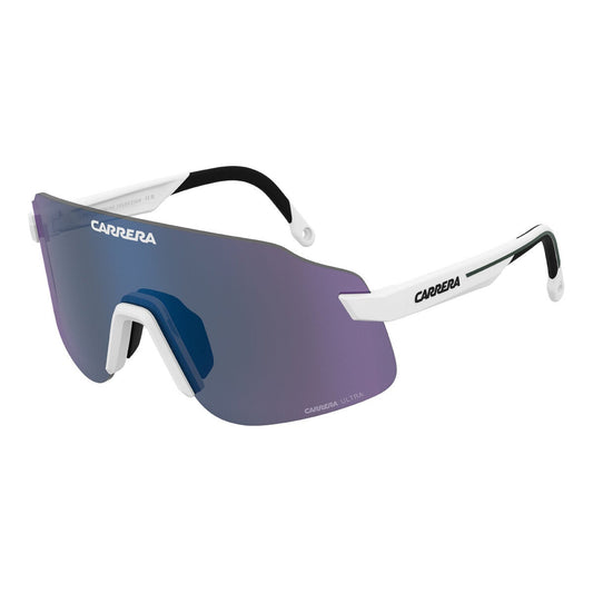 Carrera C Sport 16/S/PAT 6HT Men's Sunglasses Matte White Wraparound Mask with Violet Lens