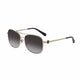 Coach HC7127 90053C Women's Sunglasses, Shiny Light Gold Metal Rectangle Frame, Grey Gradient Lens