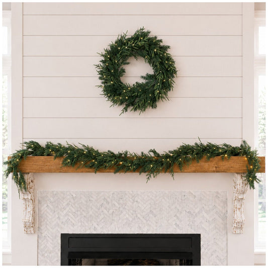 Beaumont Designs Norfolk Pre Lit Christmas Garland 2700mm Warm White LED