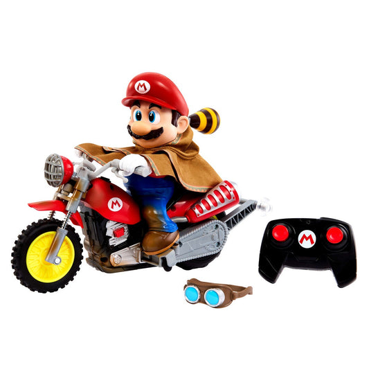 Hot Wheels RC Super Mario Desert Poncho Motorcycle with One-Touch Wheelie Remote Control Toy