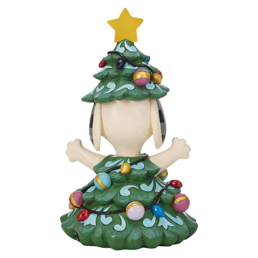 Jim Shore Peanuts Snoopy Christmas Tree Figurine, Hand-Painted Stone Resin with LED Star 37.5cm — image 2
