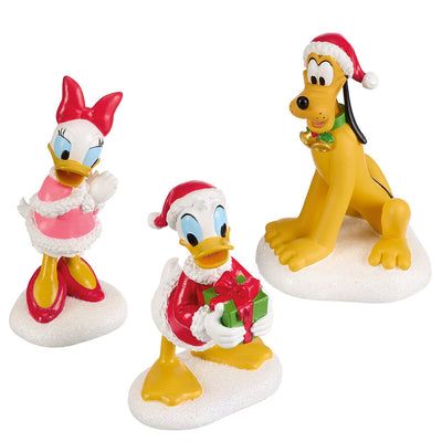 Disney Holiday Village 13 Piece, Mickey and Friends Christmas Village with Lights, Music and Timer