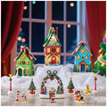 Disney Holiday Village 13 Piece, Mickey and Friends Christmas Village with Lights, Music and Timer