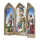 Nativity Scene Tri-Fold Tabletop Display 40.6cm, Hand-Painted Resin with Gold Backdrop — image 4