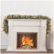 Pre-Lit Flocked Christmas Garland 2.7m with 150 Colour Changing Micro LED Lights, Timer and Dimmer