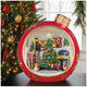 Winter Scene Ornament with Animation and Music 38.8cm, Rotating Train and LED Lit Village Bauble
