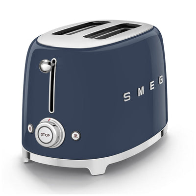 Smeg 50's Retro Style 2 Slice Toaster with Extra Wide Slots, 6 Browning Levels, Navy TSF01NBAU