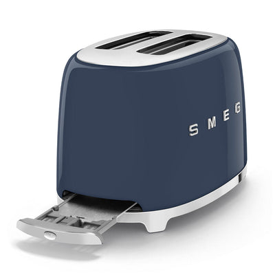 Smeg 50's Retro Style 2 Slice Toaster with Extra Wide Slots, 6 Browning Levels, Navy TSF01NBAU