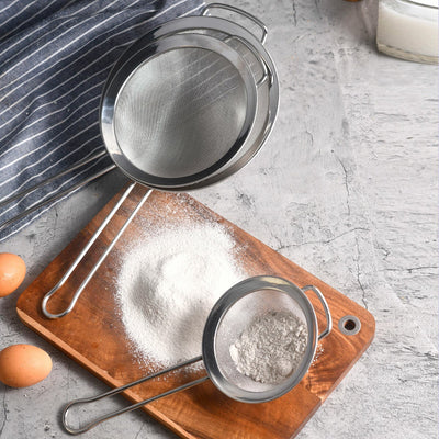 MIU 3 Piece Stainless Steel Fine Mesh Strainer Set 18/8, 12.7cm, 17.7cm and 20.3cm, Dishwasher Safe