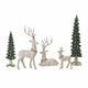 Deer and Trees 5 Piece Holiday Statue Set Hand-Painted Resin Woodland Christmas Figurines — image 3