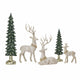 Deer and Trees 5 Piece Holiday Statue Set Hand-Painted Resin Woodland Christmas Figurines — image 4